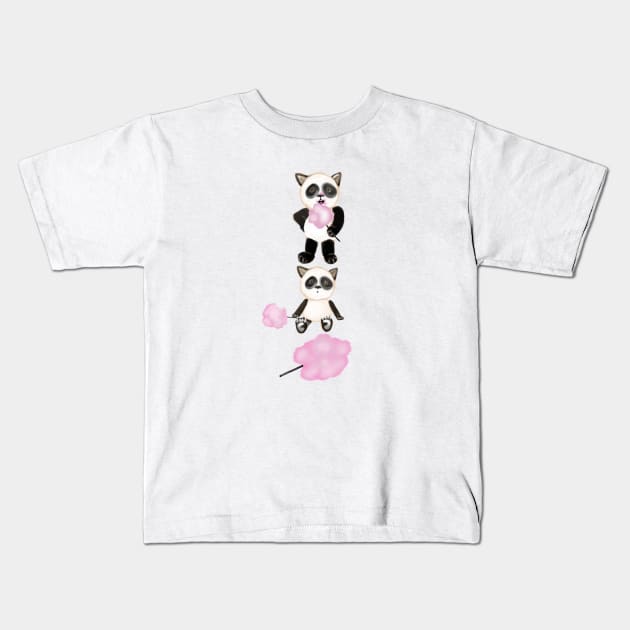 Cotton Candy Panda Kids T-Shirt by cheriedirksen